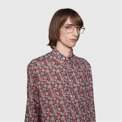 gucci liberty floral shirt|Gucci Liberty floral wool oversize shirt .